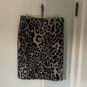 NYC Animal Print Pencil Skirt - Black and Cream